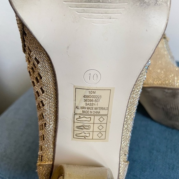 Valenti Franco Sassy 1 Peep Toe Glitter High Heels size 10 - Picture 5 of 11